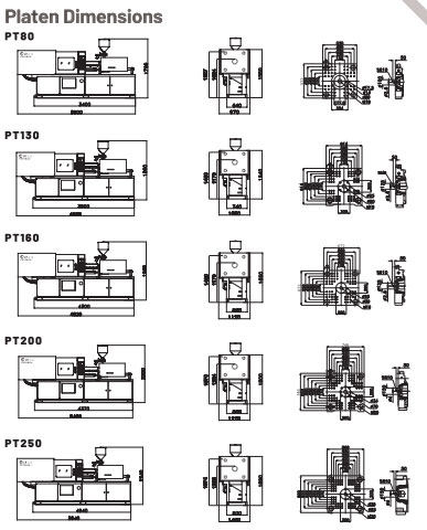 Platen Dimention Plastic Injection Molding Machines